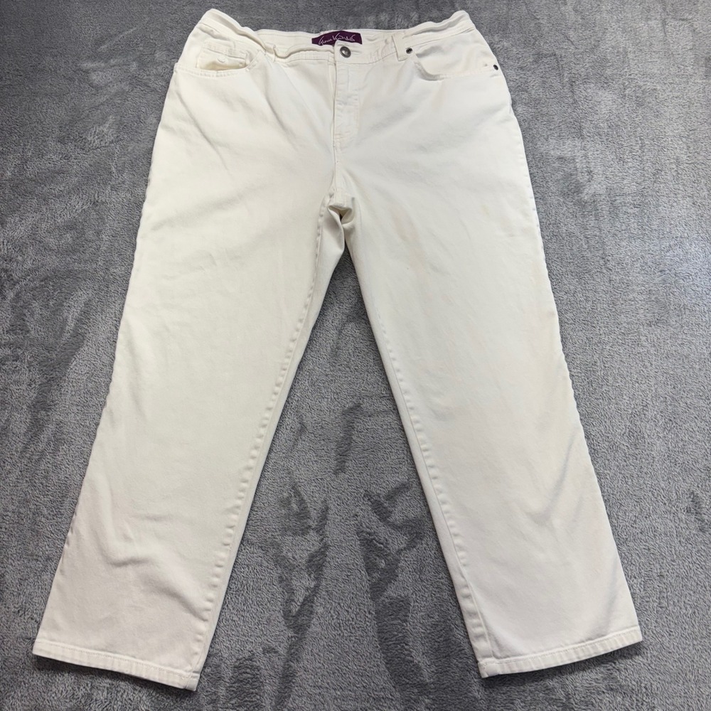 Gloria Vanderbilt Amanda Jeans Womens 14 Short White Good High Rise Tapered